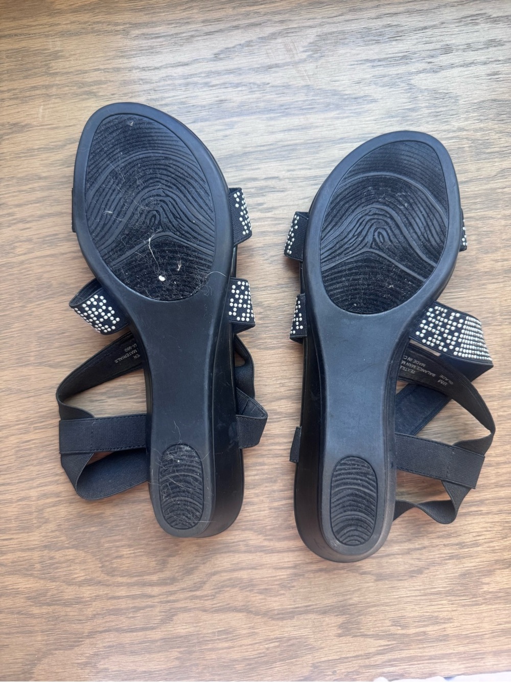 Impo Reign Stretch Strappy Sandals in Black With Rhinestones - Picture 2 of 4